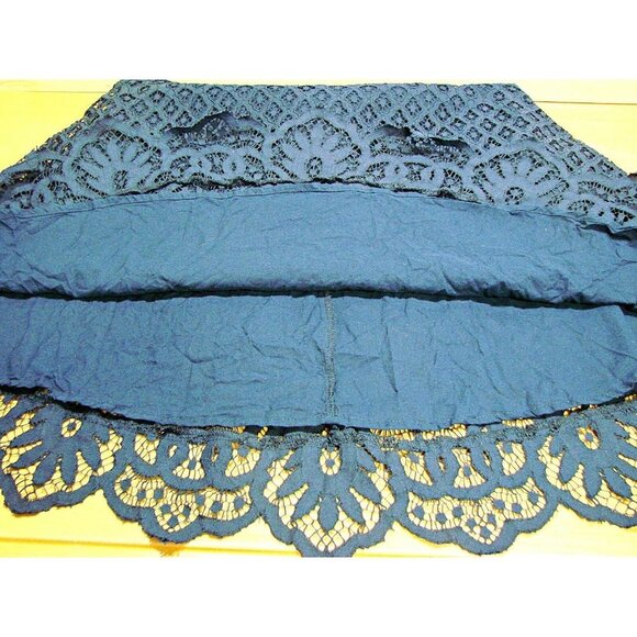 Urban Outfitters Black Swan Lace Eyelet Crochet Halter Dress Navy Blue Size S/M - Picture 5 of 12
